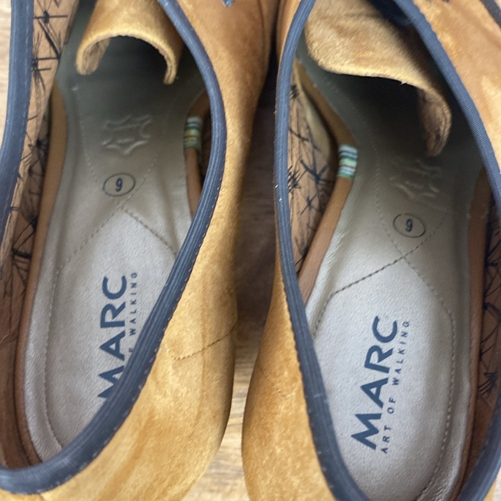 Marc Art of Walking Tan Suede Leather Lace-Up Pointy Toe Heels Sz 9 - Picture 12 of 17